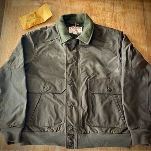 Filson Men’s Ranger Oil Cloth Bomber Jacket